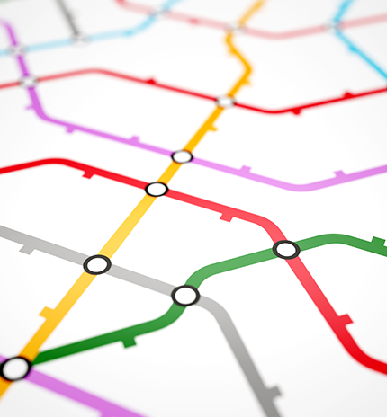a map of a nondescript public transit system