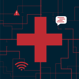 A graphic that has lines, a text symbol, a wifi symbol, and a medical cross