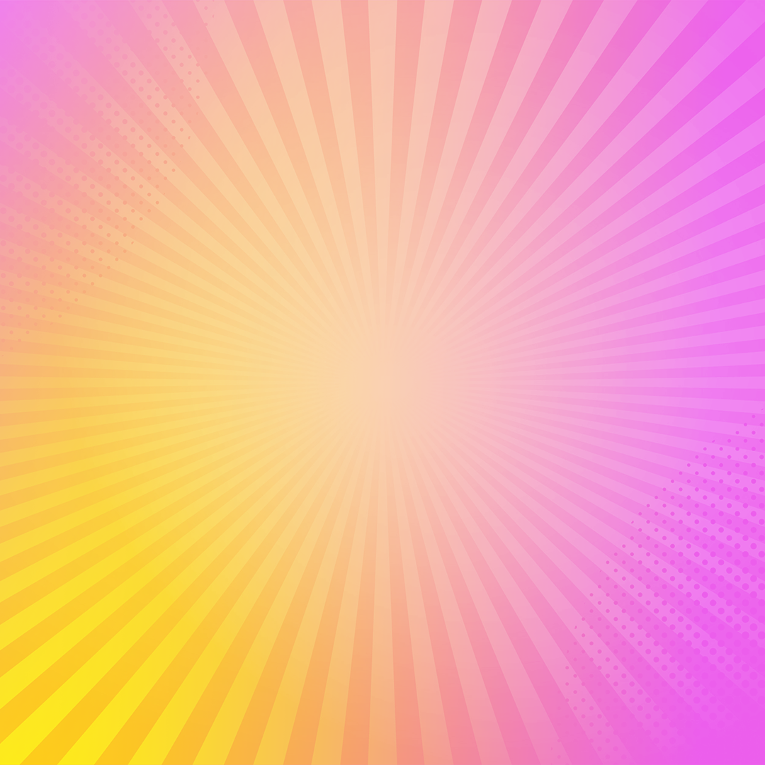 A colorful graphic of rays radiating out from the center, purple on the outside and yellowish orange in the bottom left corner.