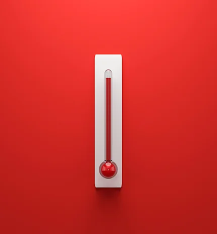 a thermometer with red liquid