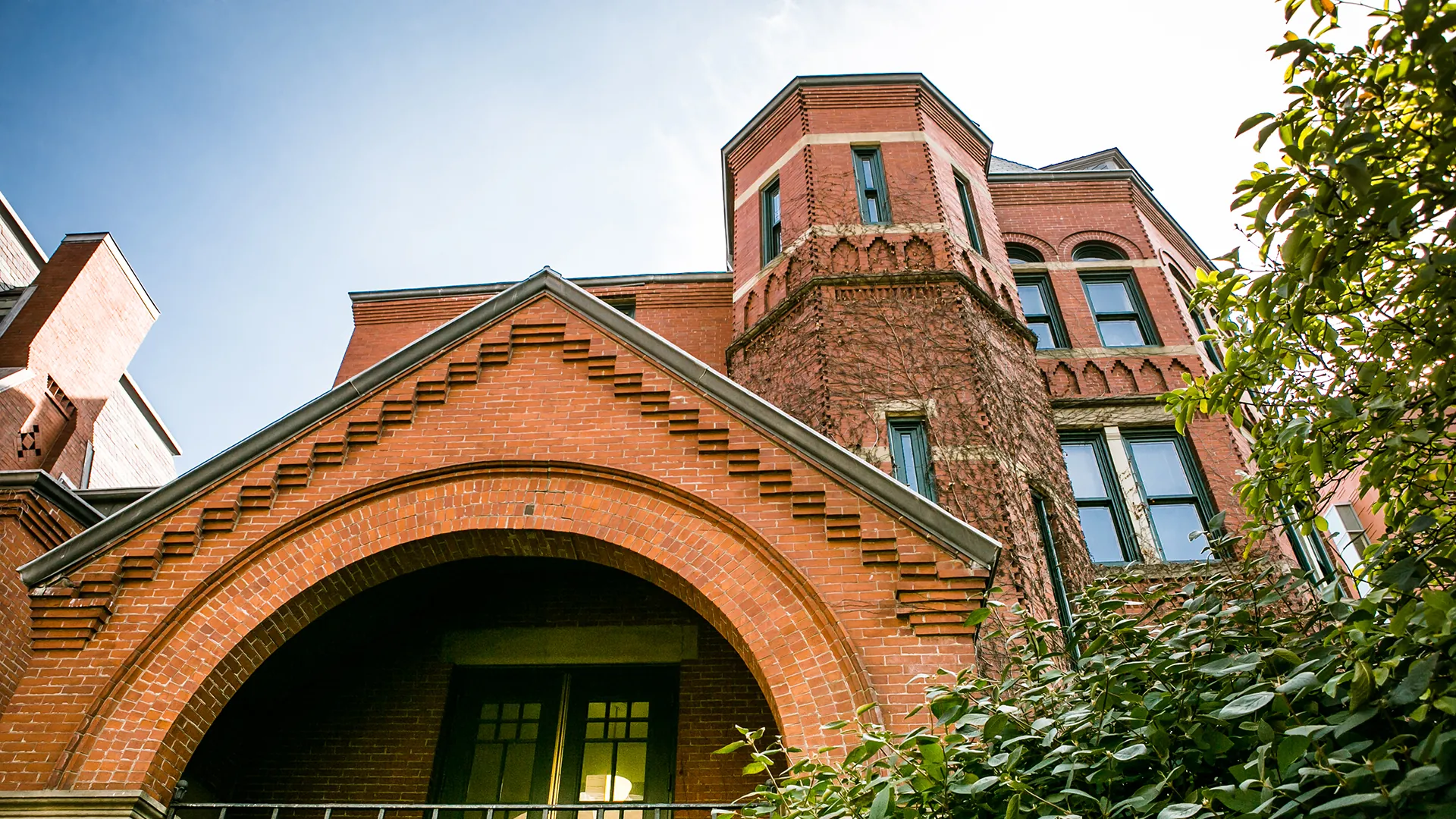 An upwards view of a building