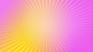 A colorful image with rays radiating from the center, a gradient with purple on the outsides and yellowish orange in the middle.