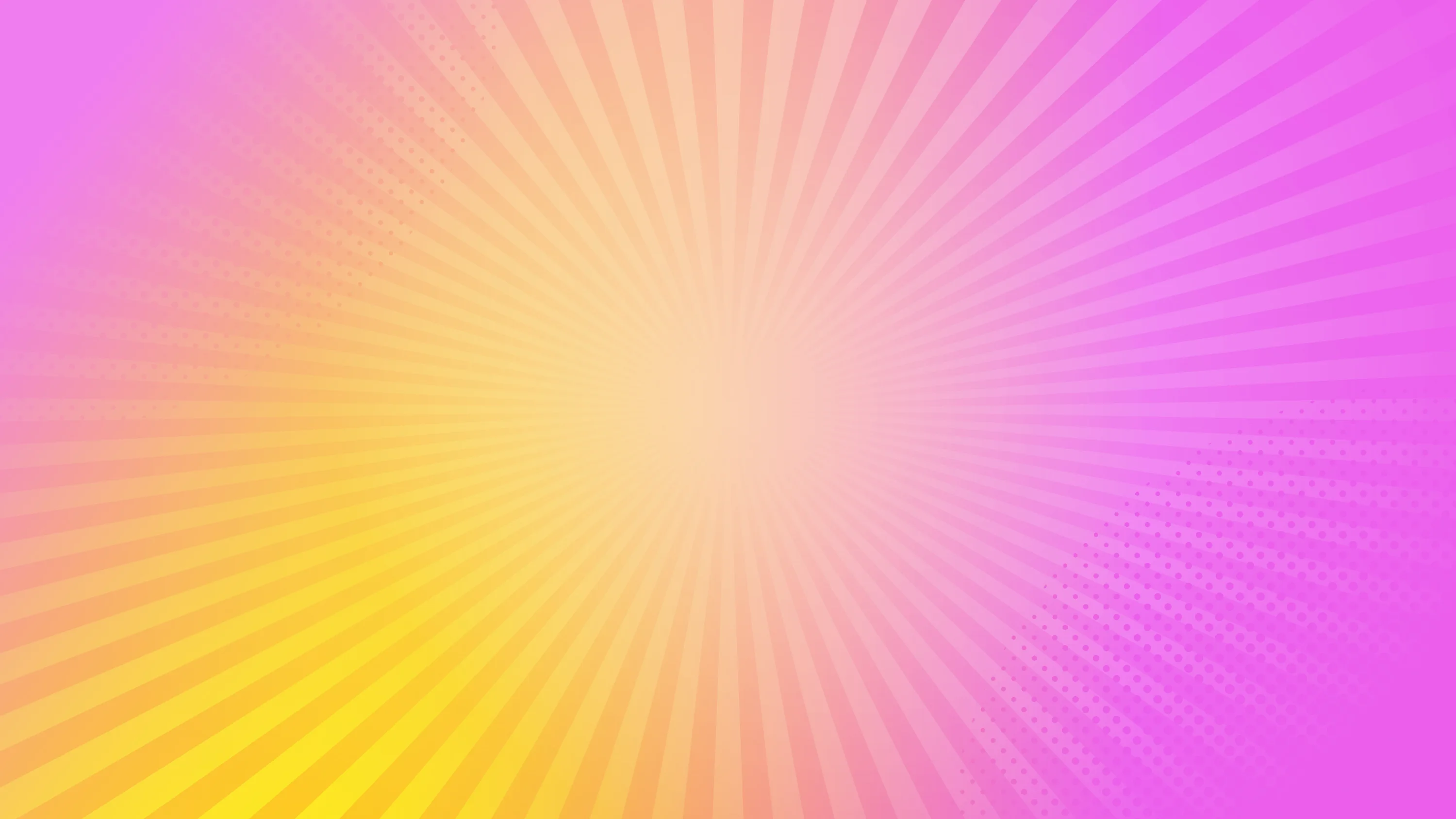 A colorful image with rays radiating from the center, a gradient with purple on the outsides and yellowish orange in the middle.