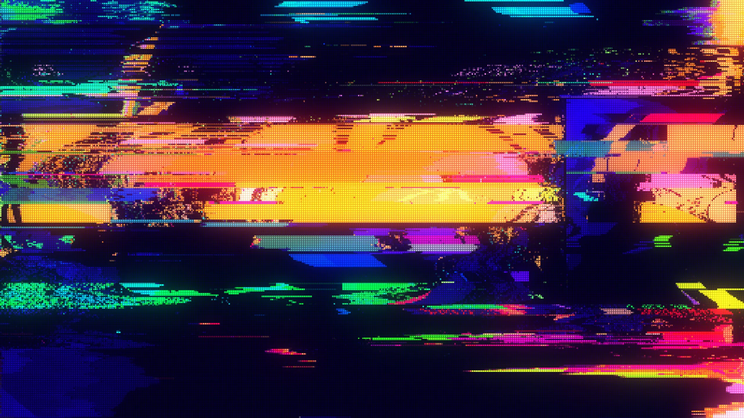 Colorful Abstract Digital and Pixelated Design Pixel Indicating Video Damage