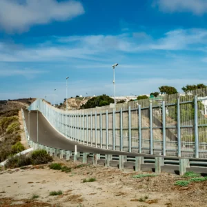 a fence along a road